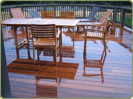 a deck with ipe boards