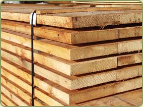 alaskan yellow cedar stickered lumber