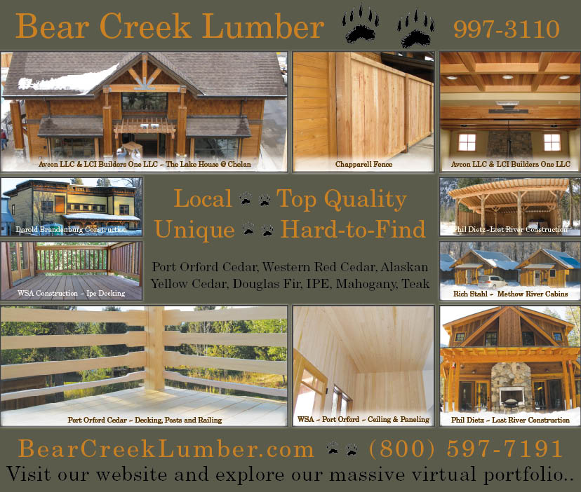 BEAR CREEK LUMBER PRINT ADVERTISING METHOW VALLEY NEWS