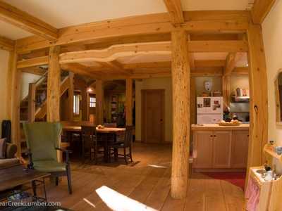 Douglas Fir Timbers Bianchi Home Family Room