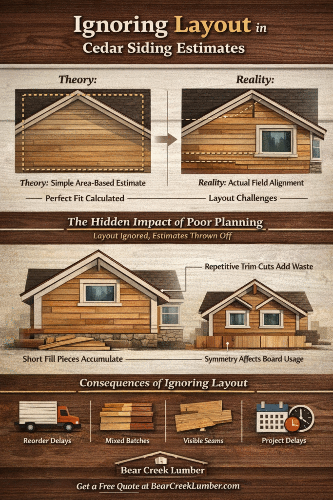 Ignoring layout in cedar siding estimates